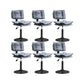 Glam Style Faux Leather Bar Stools Swivel Adjustable Height Bar Stool with Black Base Grey 6 Piece Set Short Stool(22"H) Clearhalo 'Bar Furniture' 'Bar Stools' 'bar_stools' 'furn' 'furn_bar_stools' 'Furniture' 'Kitchen & Dining Furniture' 7327270
