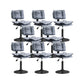 Glam Style Faux Leather Bar Stools Swivel Adjustable Height Bar Stool with Black Base Grey 8 Piece Set Short Stool(22"H) Clearhalo 'Bar Furniture' 'Bar Stools' 'bar_stools' 'furn' 'furn_bar_stools' 'Furniture' 'Kitchen & Dining Furniture' 7327271