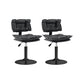 Glam Style Faux Leather Bar Stools Swivel Adjustable Height Bar Stool with Black Base Black 2 Piece Set Short Stool(22"H) Clearhalo 'Bar Furniture' 'Bar Stools' 'bar_stools' 'furn' 'furn_bar_stools' 'Furniture' 'Kitchen & Dining Furniture' 7327273