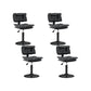 Glam Style Faux Leather Bar Stools Swivel Adjustable Height Bar Stool with Black Base Black 4 Piece Set Short Stool(22"H) Clearhalo 'Bar Furniture' 'Bar Stools' 'bar_stools' 'furn' 'furn_bar_stools' 'Furniture' 'Kitchen & Dining Furniture' 7327274
