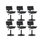 Glam Style Faux Leather Bar Stools Swivel Adjustable Height Bar Stool with Black Base Black 6 Piece Set Short Stool(22"H) Clearhalo 'Bar Furniture' 'Bar Stools' 'bar_stools' 'furn' 'furn_bar_stools' 'Furniture' 'Kitchen & Dining Furniture' 7327275