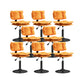 Glam Style Faux Leather Bar Stools Swivel Adjustable Height Bar Stool with Black Base Orange 8 Piece Set Short Stool(22"H) Clearhalo 'Bar Furniture' 'Bar Stools' 'bar_stools' 'furn' 'furn_bar_stools' 'Furniture' 'Kitchen & Dining Furniture' 7327281