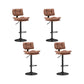 Glam Style Faux Leather Bar Stools Swivel Adjustable Height Bar Stool with Black Base Brown 4 Piece Set Bar Stool(32.7"H) Clearhalo 'Bar Furniture' 'Bar Stools' 'bar_stools' 'furn' 'furn_bar_stools' 'Furniture' 'Kitchen & Dining Furniture' 7327289