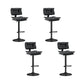 Glam Style Faux Leather Bar Stools Swivel Adjustable Height Bar Stool with Black Base Black 4 Piece Set Bar Stool(32.7"H) Clearhalo 'Bar Furniture' 'Bar Stools' 'bar_stools' 'furn' 'furn_bar_stools' 'Furniture' 'Kitchen & Dining Furniture' 7327294