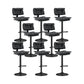 Glam Style Faux Leather Bar Stools Swivel Adjustable Height Bar Stool with Black Base Black 8 Piece Set Bar Stool(32.7"H) Clearhalo 'Bar Furniture' 'Bar Stools' 'bar_stools' 'furn' 'furn_bar_stools' 'Furniture' 'Kitchen & Dining Furniture' 7327296