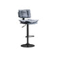 Glam Style Faux Leather Bar Stools Swivel Adjustable Height Bar Stool with Black Base Grey 1 Piece Bar Stool(32.7"H) Clearhalo 'Bar Furniture' 'Bar Stools' 'bar_stools' 'furn' 'furn_bar_stools' 'Furniture' 'Kitchen & Dining Furniture' 7327297