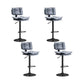 Glam Style Faux Leather Bar Stools Swivel Adjustable Height Bar Stool with Black Base Grey 4 Piece Set Bar Stool(32.7"H) Clearhalo 'Bar Furniture' 'Bar Stools' 'bar_stools' 'furn' 'furn_bar_stools' 'Furniture' 'Kitchen & Dining Furniture' 7327299
