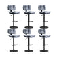 Glam Style Faux Leather Bar Stools Swivel Adjustable Height Bar Stool with Black Base Grey 6 Piece Set Bar Stool(32.7"H) Clearhalo 'Bar Furniture' 'Bar Stools' 'bar_stools' 'furn' 'furn_bar_stools' 'Furniture' 'Kitchen & Dining Furniture' 7327300