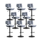 Glam Style Faux Leather Bar Stools Swivel Adjustable Height Bar Stool with Black Base Grey 8 Piece Set Bar Stool(32.7"H) Clearhalo 'Bar Furniture' 'Bar Stools' 'bar_stools' 'furn' 'furn_bar_stools' 'Furniture' 'Kitchen & Dining Furniture' 7327301
