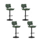 Glam Style Faux Leather Bar Stools Swivel Adjustable Height Bar Stool with Black Base Blackish Green 4 Piece Set Bar Stool(32.7"H) Clearhalo 'Bar Furniture' 'Bar Stools' 'bar_stools' 'furn' 'furn_bar_stools' 'Furniture' 'Kitchen & Dining Furniture' 7327304