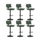Glam Style Faux Leather Bar Stools Swivel Adjustable Height Bar Stool with Black Base Blackish Green 6 Piece Set Bar Stool(32.7"H) Clearhalo 'Bar Furniture' 'Bar Stools' 'bar_stools' 'furn' 'furn_bar_stools' 'Furniture' 'Kitchen & Dining Furniture' 7327305