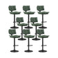 Glam Style Faux Leather Bar Stools Swivel Adjustable Height Bar Stool with Black Base Blackish Green 8 Piece Set Bar Stool(32.7"H) Clearhalo 'Bar Furniture' 'Bar Stools' 'bar_stools' 'furn' 'furn_bar_stools' 'Furniture' 'Kitchen & Dining Furniture' 7327306