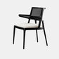 Solid Wood Lounge Chair Woven Back Side Chair with Solid Color Legs Black 1 Piece With Arm Clearhalo 'Accent Chairs' 'accent_chairs' 'Chairs & Seating' 'furn' 'furn_accent_chairs' 'Furniture' 'Living Room Furniture' 7327540