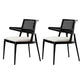 Solid Wood Lounge Chair Woven Back Side Chair with Solid Color Legs Black 2 Piece Set With Arm Clearhalo 'Accent Chairs' 'accent_chairs' 'Chairs & Seating' 'furn' 'furn_accent_chairs' 'Furniture' 'Living Room Furniture' 7327541