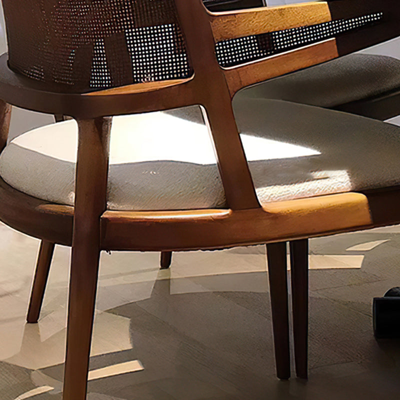 Solid Wood Lounge Chair Woven Back Side Chair with Solid Color Legs Clearhalo 'Accent Chairs' 'accent_chairs' 'Chairs & Seating' 'furn' 'furn_accent_chairs' 'Furniture' 'Living Room Furniture' 7327553