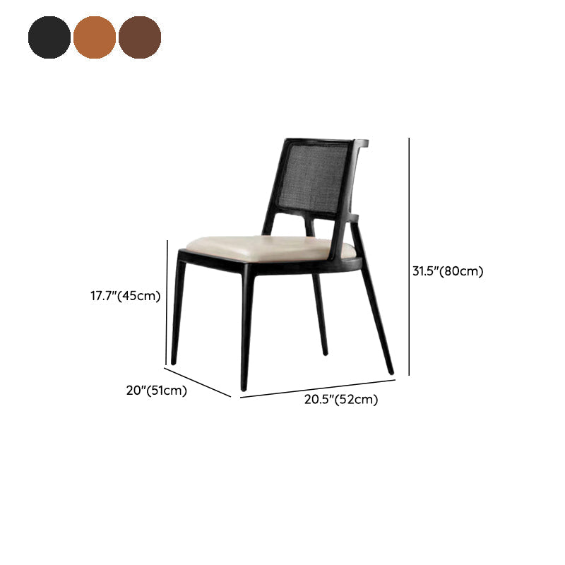 Solid Wood Lounge Chair Woven Back Side Chair with Solid Color Legs Clearhalo 'Accent Chairs' 'accent_chairs' 'Chairs & Seating' 'furn' 'furn_accent_chairs' 'Furniture' 'Living Room Furniture' 7327560