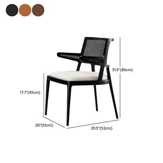 Solid Wood Lounge Chair Woven Back Side Chair with Solid Color Legs Clearhalo 'Accent Chairs' 'accent_chairs' 'Chairs & Seating' 'furn' 'furn_accent_chairs' 'Furniture' 'Living Room Furniture' 7327561