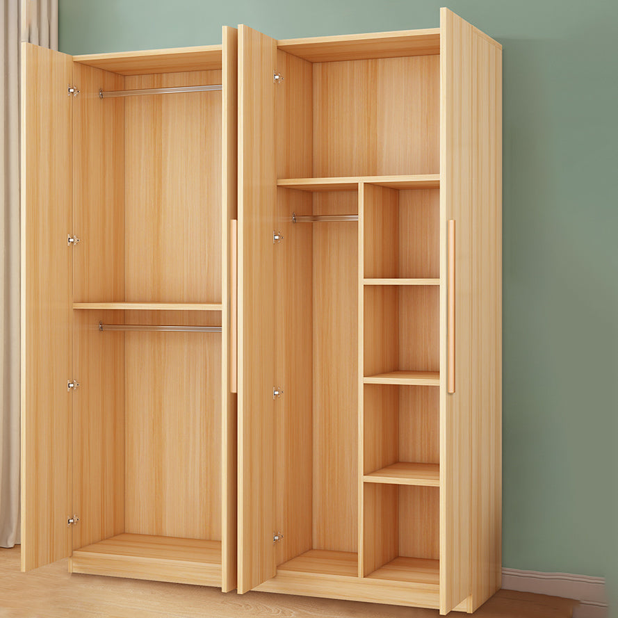 Wooden Frame Wardrobe Freestanding Wardrobe Armoire with Shelves and Clothes Rail Clearhalo 'Armoires & Wardrobes' 'armoires_wardrobes' 'Bedroom Furniture' 'furn' 'furn_armoires_wardrobes' 'Furniture' 7327787