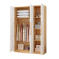 Wooden Frame Wardrobe Freestanding Wardrobe Armoire with Shelves and Clothes Rail 47"L x 16"W x 71"H Brown White Clearhalo 'Armoires & Wardrobes' 'armoires_wardrobes' 'Bedroom Furniture' 'furn' 'furn_armoires_wardrobes' 'Furniture' 7327790