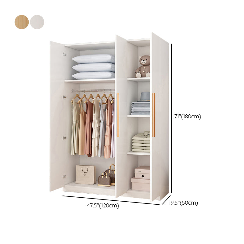 Wooden Frame Wardrobe Freestanding Wardrobe Armoire with Shelves and Clothes Rail Clearhalo 'Armoires & Wardrobes' 'armoires_wardrobes' 'Bedroom Furniture' 'furn' 'furn_armoires_wardrobes' 'Furniture' 7327800