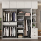 Modern Artificial Wood Wardrobe Armoire Freestanding Wardrobe in White