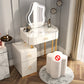 Luxious 3 Drawers Make-up Vanity Stone Makeup Vanity Desk Table