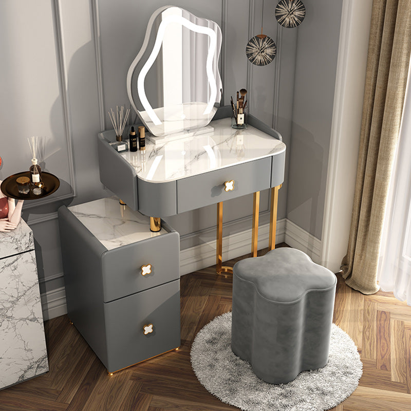 Luxious 3 Drawers Make-up Vanity Stone Makeup Vanity Desk Table