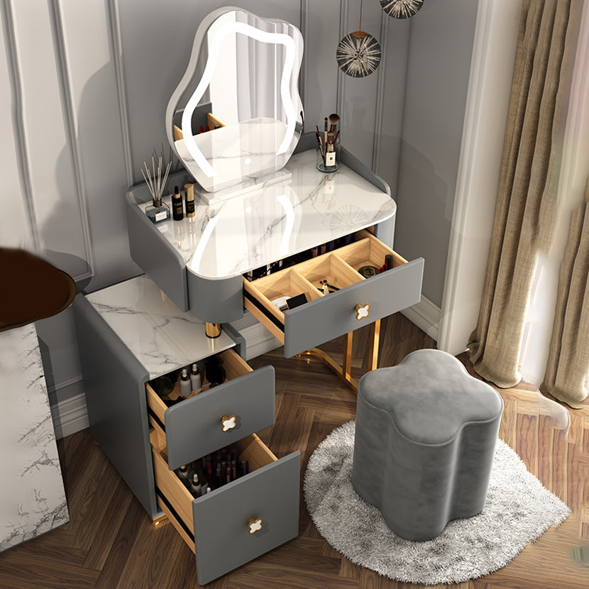 Luxious 3 Drawers Make-up Vanity Stone Makeup Vanity Desk Table