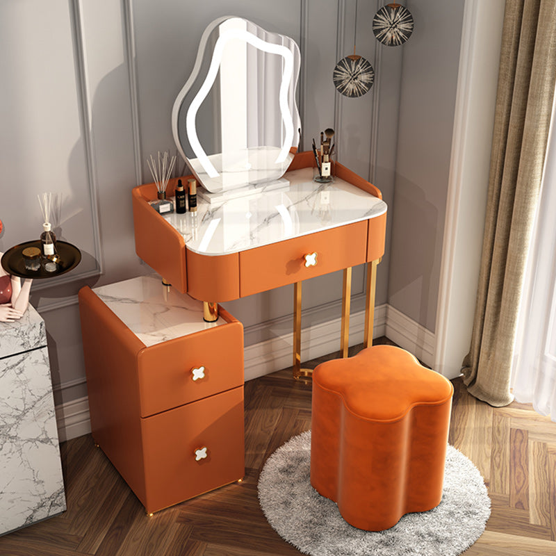 Luxious 3 Drawers Make-up Vanity Stone Makeup Vanity Desk Table