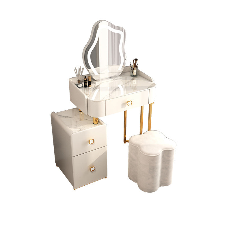 Luxious 3 Drawers Make-up Vanity Stone Makeup Vanity Desk Table