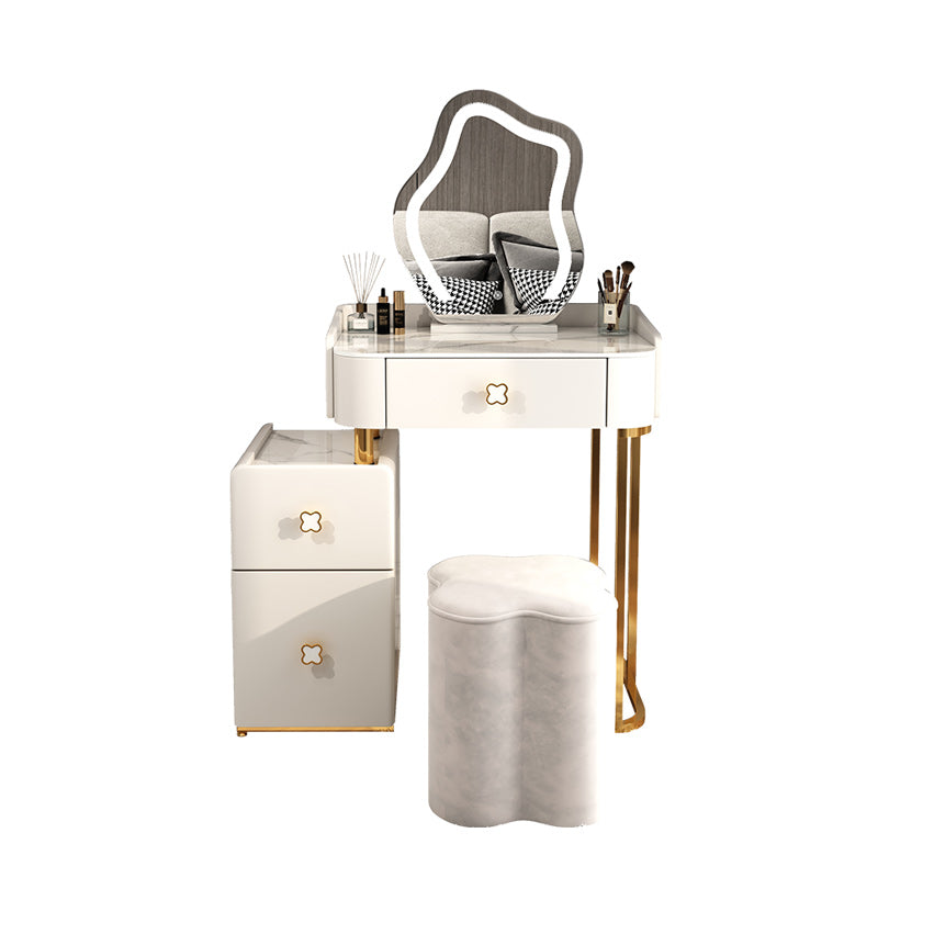 Luxious 3 Drawers Make-up Vanity Stone Makeup Vanity Desk Table