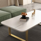 Slate Rectangular Coffee Table Trestle Coffee Cocktail Table Clearhalo 'Coffee & Accent Tables' 'Coffee Tables' 'coffee_tables' 'furn' 'furn_coffee_tables' 'Furniture' 'Living Room Furniture' 7328343