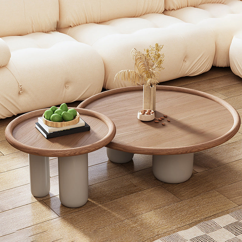 Solid Wood Tray Top Coffee Cocktail Table with 3 Legs in Brown Clearhalo 'Coffee & Accent Tables' 'Coffee Tables' 'coffee_tables' 'furn' 'furn_coffee_tables' 'Furniture' 'Living Room Furniture' 7328349