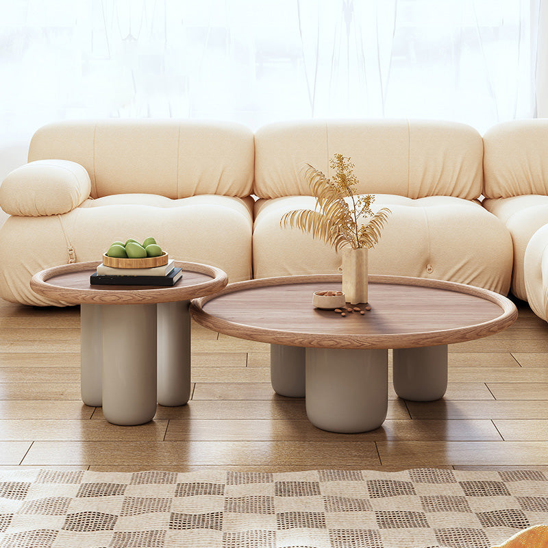 Solid Wood Tray Top Coffee Cocktail Table with 3 Legs in Brown Clearhalo 'Coffee & Accent Tables' 'Coffee Tables' 'coffee_tables' 'furn' 'furn_coffee_tables' 'Furniture' 'Living Room Furniture' 7328352