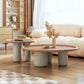 Solid Wood Tray Top Coffee Cocktail Table with 3 Legs in Brown Clearhalo 'Coffee & Accent Tables' 'Coffee Tables' 'coffee_tables' 'furn' 'furn_coffee_tables' 'Furniture' 'Living Room Furniture' 7328354