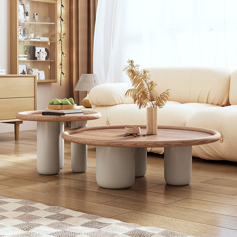Solid Wood Tray Top Coffee Cocktail Table with 3 Legs in Brown Clearhalo 'Coffee & Accent Tables' 'Coffee Tables' 'coffee_tables' 'furn' 'furn_coffee_tables' 'Furniture' 'Living Room Furniture' 7328354