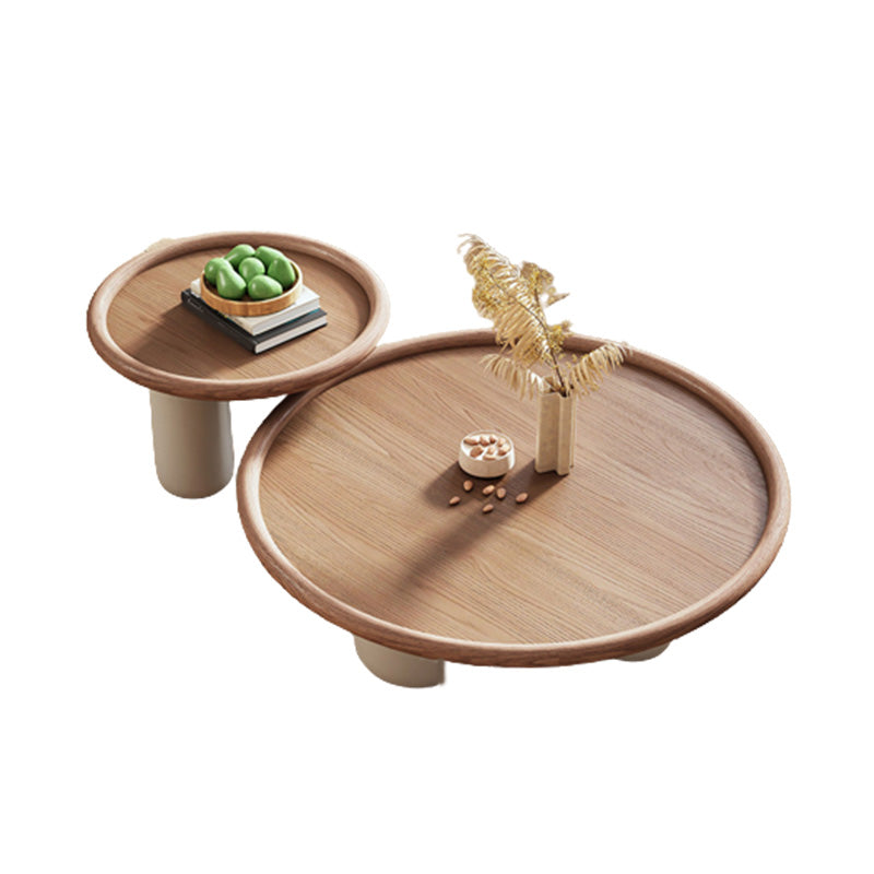 Solid Wood Tray Top Coffee Cocktail Table with 3 Legs in Brown Clearhalo 'Coffee & Accent Tables' 'Coffee Tables' 'coffee_tables' 'furn' 'furn_coffee_tables' 'Furniture' 'Living Room Furniture' 7328355