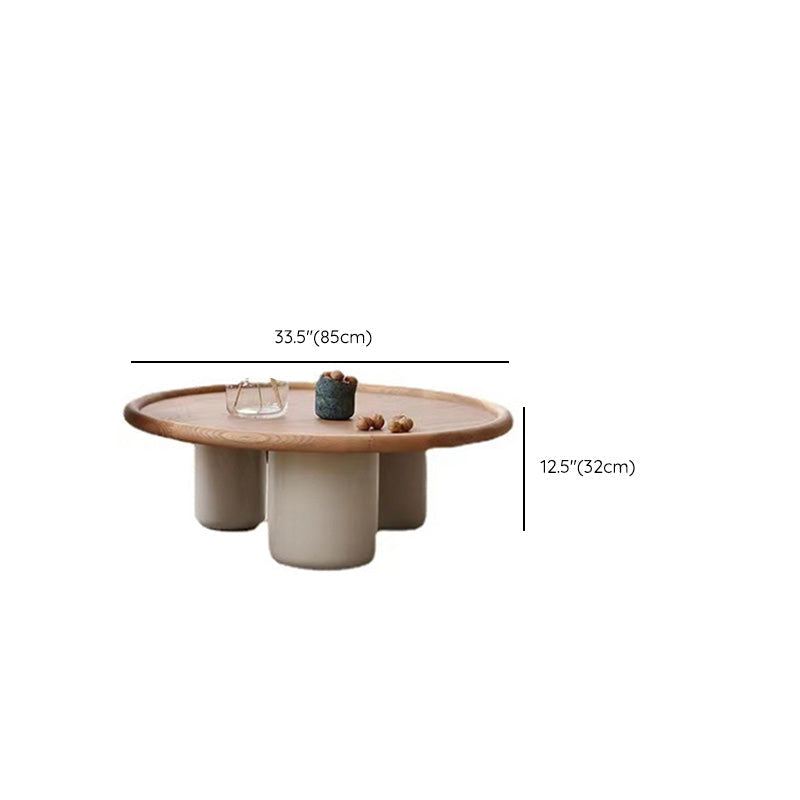Solid Wood Tray Top Coffee Cocktail Table with 3 Legs in Brown Clearhalo 'Coffee & Accent Tables' 'Coffee Tables' 'coffee_tables' 'furn' 'furn_coffee_tables' 'Furniture' 'Living Room Furniture' 7328360
