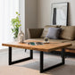 Solid Wood Coffee Table Trestle Medium Wood Coffee Cocktail Table Clearhalo 'Coffee & Accent Tables' 'Coffee Tables' 'coffee_tables' 'furn' 'furn_coffee_tables' 'Furniture' 'Living Room Furniture' 7328363