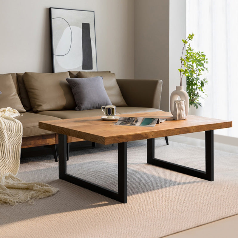 Solid Wood Coffee Table Trestle Medium Wood Coffee Cocktail Table Ash Clearhalo 'Coffee & Accent Tables' 'Coffee Tables' 'coffee_tables' 'furn' 'furn_coffee_tables' 'Furniture' 'Living Room Furniture' 7328364