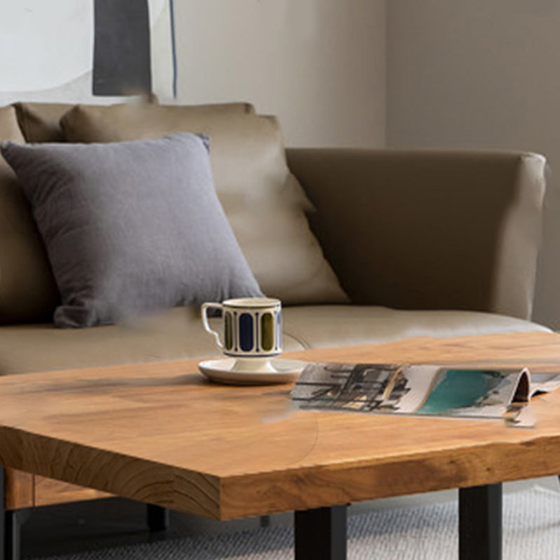 Solid Wood Coffee Table Trestle Medium Wood Coffee Cocktail Table Clearhalo 'Coffee & Accent Tables' 'Coffee Tables' 'coffee_tables' 'furn' 'furn_coffee_tables' 'Furniture' 'Living Room Furniture' 7328368