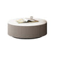 Round Slate Top Coffee Table Glam Drum Coffee Cocktail Table with Drawer 31.5"L x 31.5"W x 12"H Brown Clearhalo 'Coffee & Accent Tables' 'Coffee Tables' 'coffee_tables' 'furn' 'furn_coffee_tables' 'Furniture' 'Living Room Furniture' 7328377
