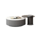 Round Slate Top Coffee Table Glam Drum Coffee Cocktail Table with Drawer Gray Clearhalo 'Coffee & Accent Tables' 'Coffee Tables' 'coffee_tables' 'furn' 'furn_coffee_tables' 'Furniture' 'Living Room Furniture' 7328381