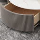 Round Slate Top Coffee Table Glam Drum Coffee Cocktail Table with Drawer Clearhalo 'Coffee & Accent Tables' 'Coffee Tables' 'coffee_tables' 'furn' 'furn_coffee_tables' 'Furniture' 'Living Room Furniture' 7328385