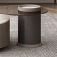 Round Slate Top Coffee Table Glam Drum Coffee Cocktail Table with Drawer Clearhalo 'Coffee & Accent Tables' 'Coffee Tables' 'coffee_tables' 'furn' 'furn_coffee_tables' 'Furniture' 'Living Room Furniture' 7328387