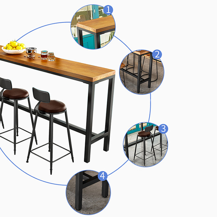 Set tavolo da bar moderno da pub 1/5/9 pezzi Tavolo e sgabelli da bar in legno massello e ferro