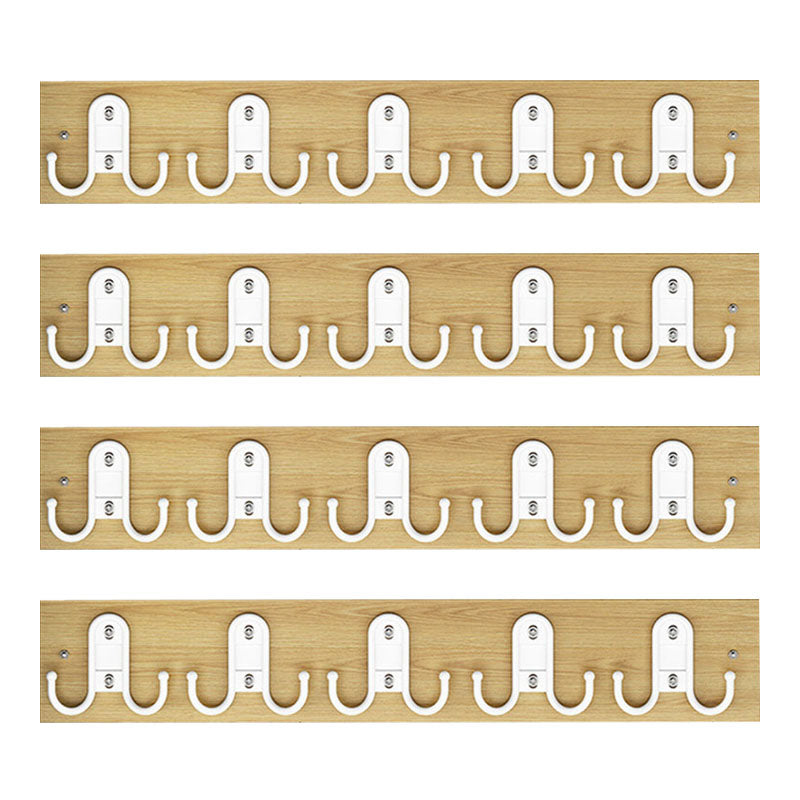 Contemporary Clothes Hanger Wall Mounted Coat Rack with Coat Hooks Natural 4 Piece Set Clearhalo 'Entry & Mudroom Furniture' 'furn' 'furn_hall_tree_coat_racks' 'Furniture' 'Hall Trees & Coat Racks' 'hall_tree_coat_racks' 7328458