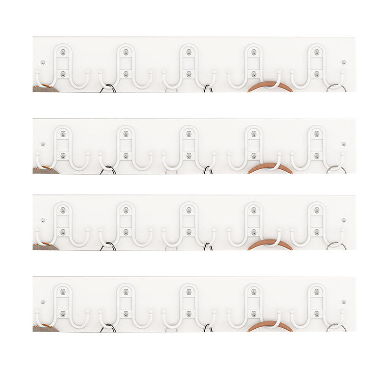 Contemporary Clothes Hanger Wall Mounted Coat Rack with Coat Hooks White 4 Piece Set Clearhalo 'Entry & Mudroom Furniture' 'furn' 'furn_hall_tree_coat_racks' 'Furniture' 'Hall Trees & Coat Racks' 'hall_tree_coat_racks' 7328468