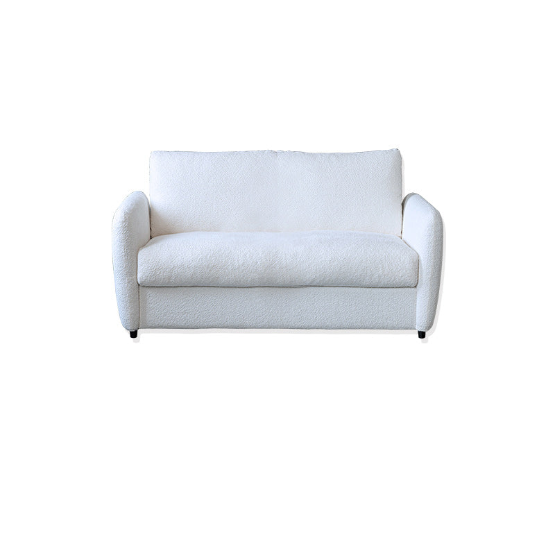38" Wide Scandinavian Sofa Futon Foldable Upholstered Sleeper Sofa 52"L x 38"W x 33"H White Clearhalo 'furn' 'furn_futons' 'Furniture' 'Futons & Daybeds' 'Futons' 'Living Room Furniture' 7328546