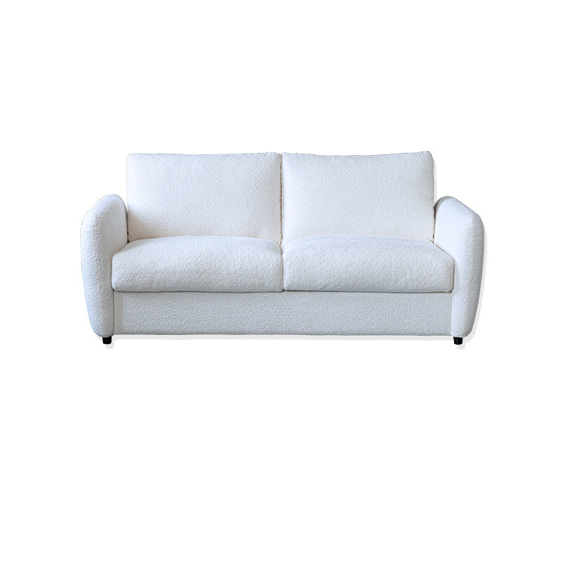 38" Wide Scandinavian Sofa Futon Foldable Upholstered Sleeper Sofa 64"L x 38"W x 33"H White Clearhalo 'furn' 'furn_futons' 'Furniture' 'Futons & Daybeds' 'Futons' 'Living Room Furniture' 7328548